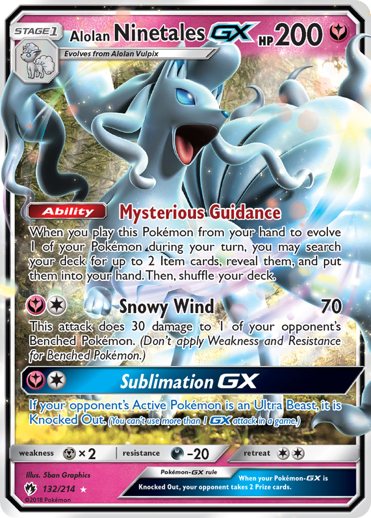Alolan Ninetales GX (132/214) [Sun & Moon: Lost Thunder] | Dragon's Lair Comics and Fantasy Houston TX