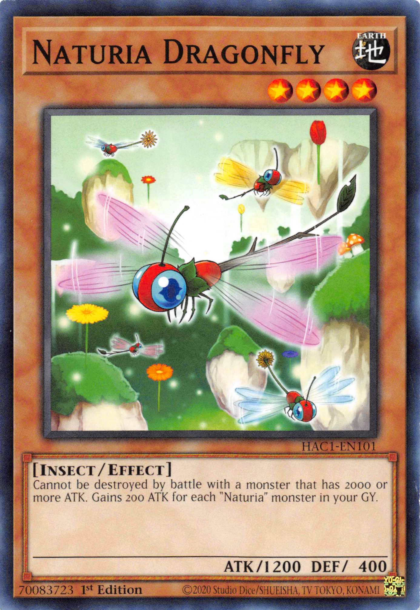 Naturia Dragonfly (Duel Terminal) [HAC1-EN101] Parallel Rare | Dragon's Lair Comics and Fantasy Houston TX