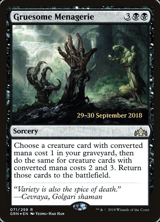 Gruesome Menagerie [Guilds of Ravnica Prerelease Promos] | Dragon's Lair Comics and Fantasy Houston TX