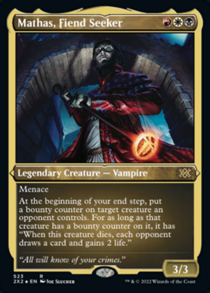 Mathas, Fiend Seeker (Foil Etched) [Double Masters 2022] | Dragon's Lair Comics and Fantasy Houston TX