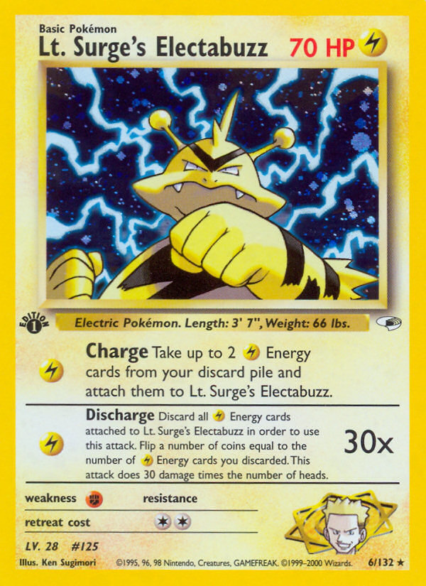 Lt. Surge's Electabuzz (6/132) [Gym Heroes 1st Edition] | Dragon's Lair Comics and Fantasy Houston TX