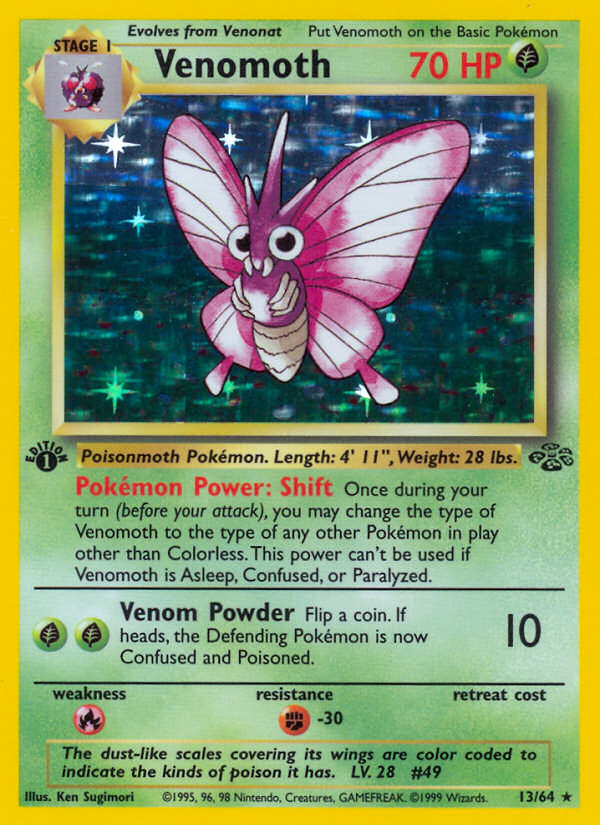 Venomoth (13/64) [Jungle 1st Edition] | Dragon's Lair Comics and Fantasy Houston TX