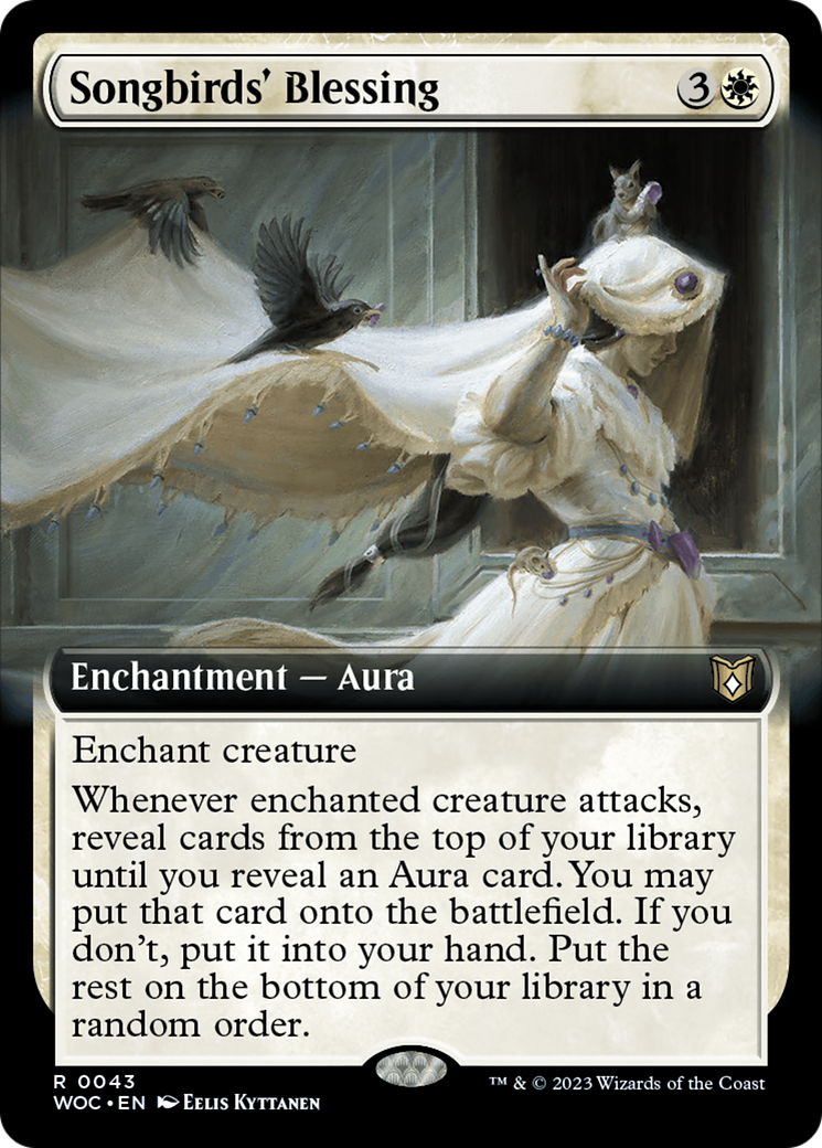 Songbirds' Blessing (Extended Art) [Wilds of Eldraine Commander] | Dragon's Lair Comics and Fantasy Houston TX