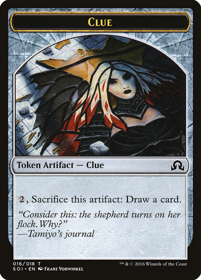 Clue Token (016/018) [Shadows over Innistrad Tokens] | Dragon's Lair Comics and Fantasy Houston TX