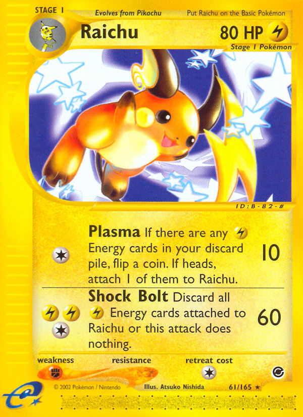 Raichu (61/165) [Expedition: Base Set] | Dragon's Lair Comics and Fantasy Houston TX
