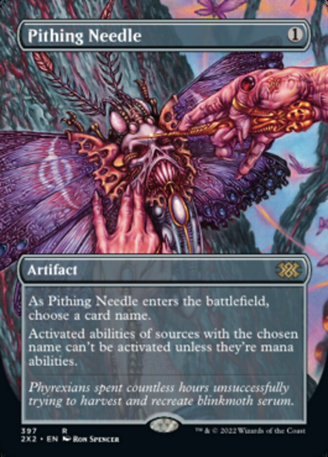 Pithing Needle (Borderless Alternate Art) [Double Masters 2022] | Dragon's Lair Comics and Fantasy Houston TX