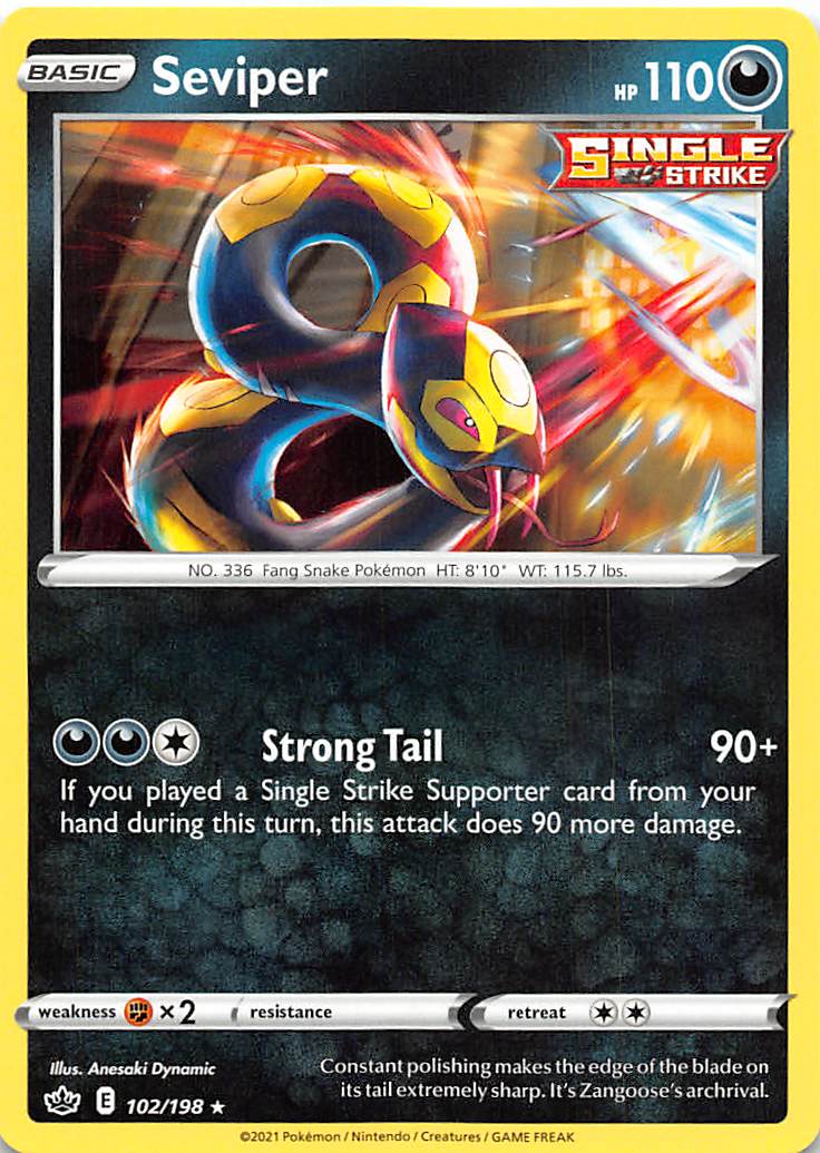 Seviper (102/198) [Sword & Shield: Chilling Reign] | Dragon's Lair Comics and Fantasy Houston TX