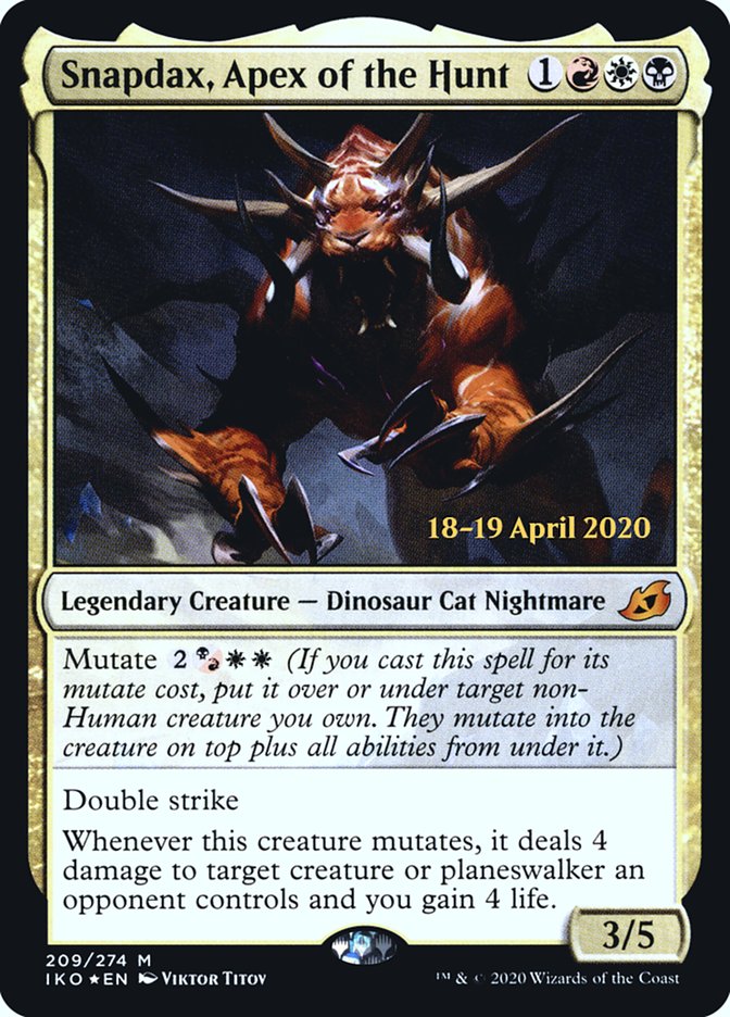 Snapdax, Apex of the Hunt [Ikoria: Lair of Behemoths Prerelease Promos] | Dragon's Lair Comics and Fantasy Houston TX