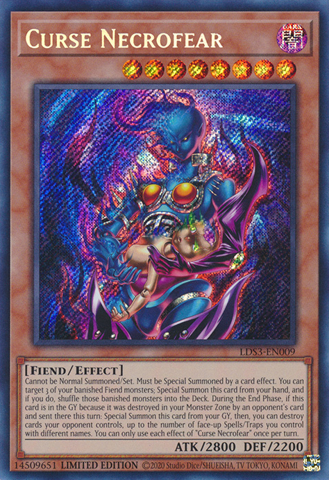 Curse Necrofear [LDS3-EN009] Secret Rare | Dragon's Lair Comics and Fantasy Houston TX