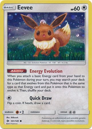 Eevee (101/149) (Cosmos Holo) [Sun & Moon: Base Set] | Dragon's Lair Comics and Fantasy Houston TX