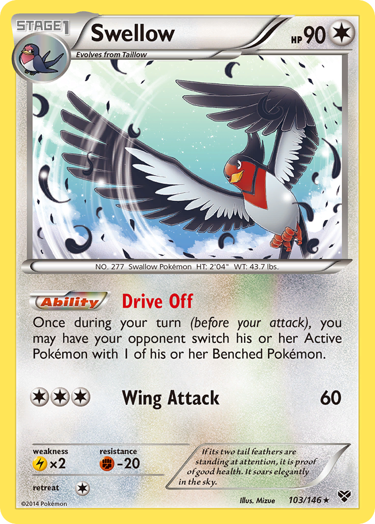 Swellow (103/146) [XY: Base Set] | Dragon's Lair Comics and Fantasy Houston TX
