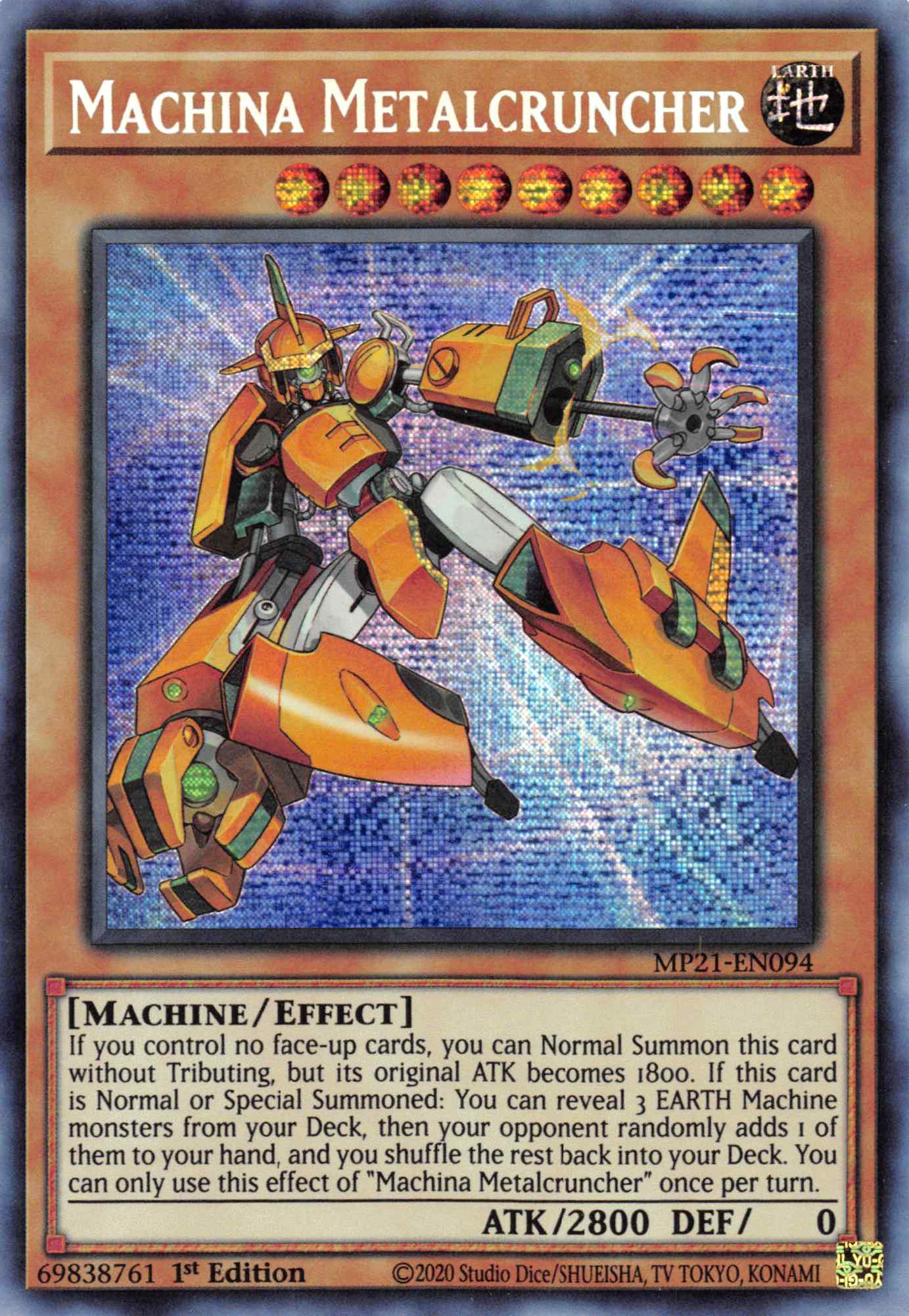 Machina Metalcruncher [MP21-EN094] Prismatic Secret Rare | Dragon's Lair Comics and Fantasy Houston TX