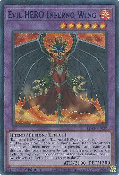 Evil HERO Inferno Wing (Blue) [LDS3-EN027] Ultra Rare | Dragon's Lair Comics and Fantasy Houston TX
