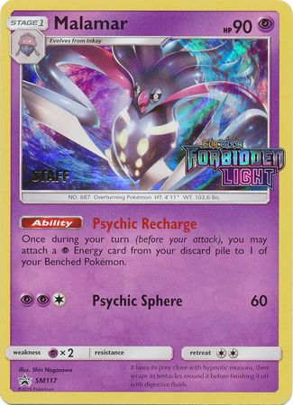 Malamar (SM117) (Staff Prerelease Promo) [Sun & Moon: Black Star Promos] | Dragon's Lair Comics and Fantasy Houston TX