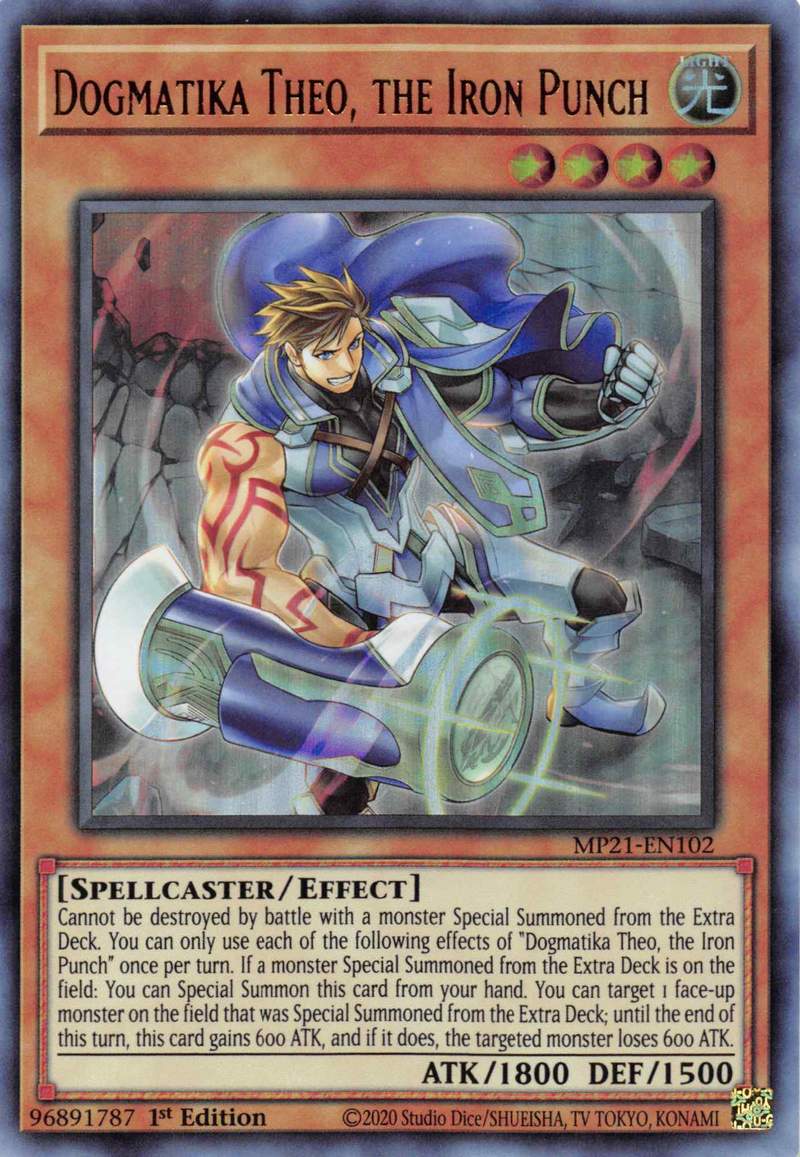 Dogmatika Theo, the Iron Punch [MP21-EN102] Ultra Rare | Dragon's Lair Comics and Fantasy Houston TX