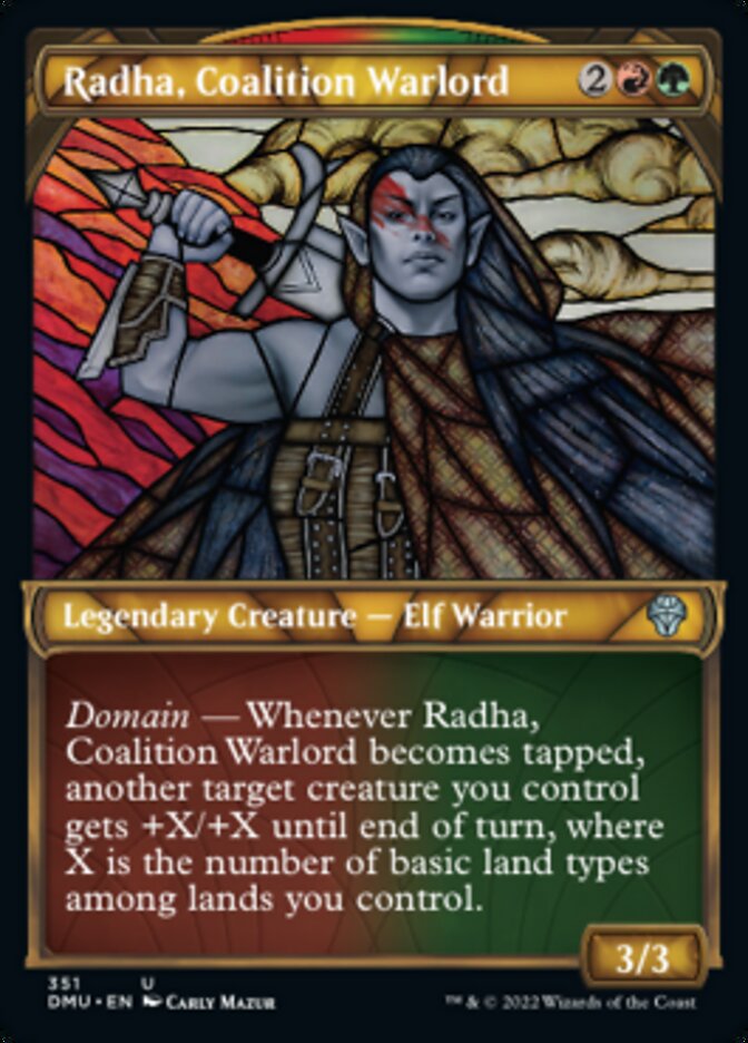 Radha, Coalition Warlord (Showcase Textured) [Dominaria United] | Dragon's Lair Comics and Fantasy Houston TX