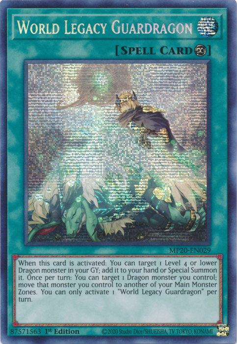 World Legacy Guardragon [MP20-EN029] Prismatic Secret Rare | Dragon's Lair Comics and Fantasy Houston TX