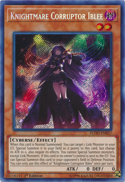 Knightmare Corruptor Iblee [FLOD-EN017] Secret Rare | Dragon's Lair Comics and Fantasy Houston TX