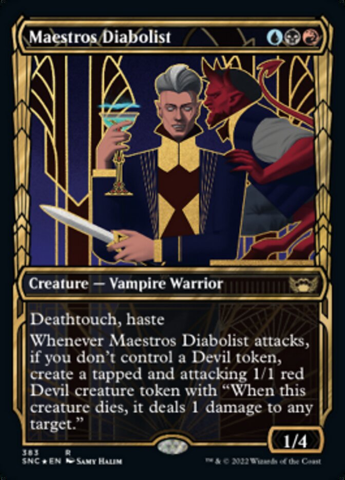 Maestros Diabolist (Showcase Golden Age Gilded Foil) [Streets of New Capenna] | Dragon's Lair Comics and Fantasy Houston TX