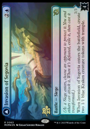 Invasion of Segovia // Caetus, Sea Tyrant of Segovia [March of the Machine Prerelease Promos] | Dragon's Lair Comics and Fantasy Houston TX