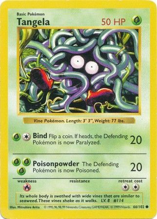 Tangela (66/102) [Base Set Shadowless Unlimited] | Dragon's Lair Comics and Fantasy Houston TX