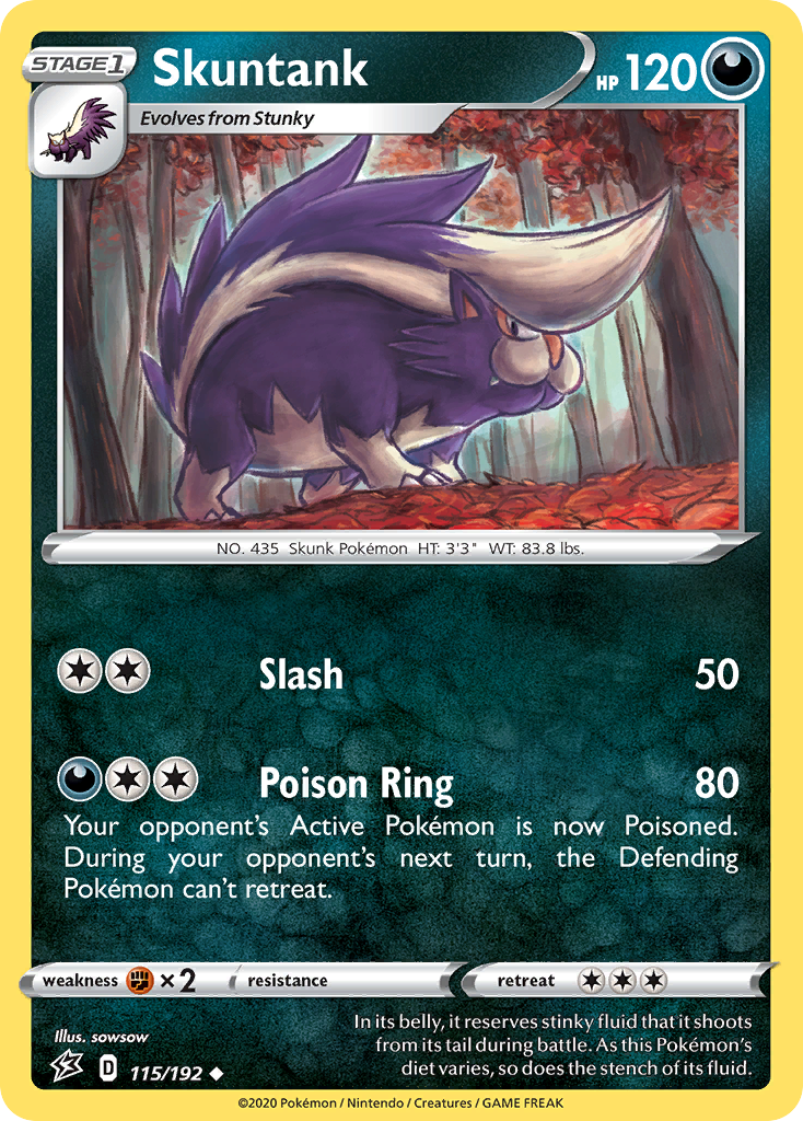 Skuntank (115/192) [Sword & Shield: Rebel Clash] | Dragon's Lair Comics and Fantasy Houston TX