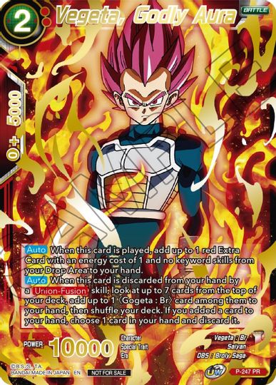 Vegeta, Godly Aura (Alternate Art) (P-247) [Tournament Promotion Cards] | Dragon's Lair Comics and Fantasy Houston TX