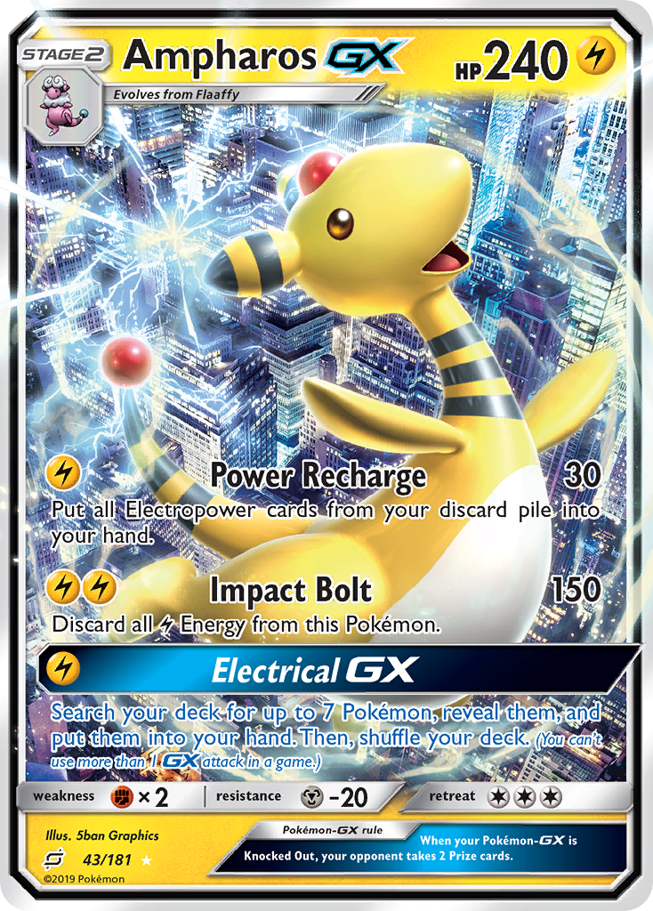 Ampharos GX (43/181) [Sun & Moon: Team Up] | Dragon's Lair Comics and Fantasy Houston TX