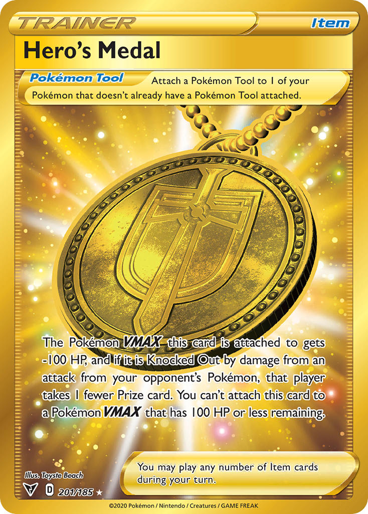 Hero's Medal (201/185) [Sword & Shield: Vivid Voltage] | Dragon's Lair Comics and Fantasy Houston TX