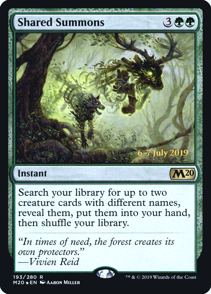 Shared Summons [Core Set 2020 Prerelease Promos] | Dragon's Lair Comics and Fantasy Houston TX