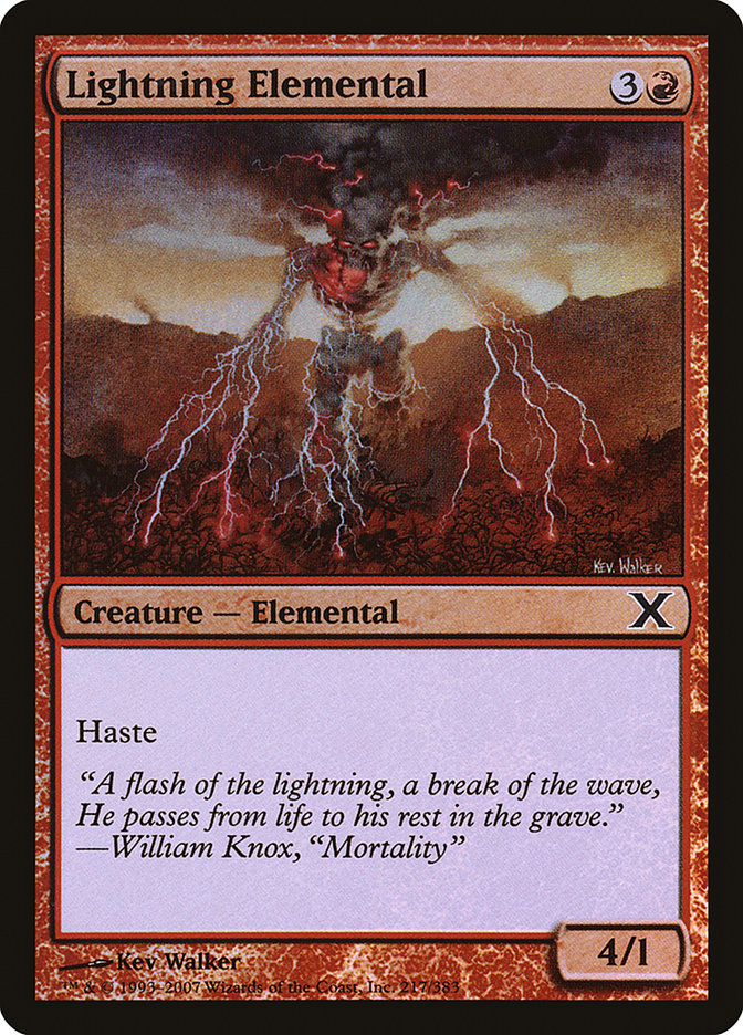 Lightning Elemental (Premium Foil) [Tenth Edition] | Dragon's Lair Comics and Fantasy Houston TX