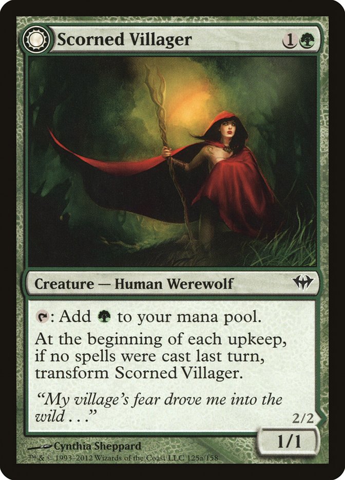 Scorned Villager // Moonscarred Werewolf [Dark Ascension] | Dragon's Lair Comics and Fantasy Houston TX