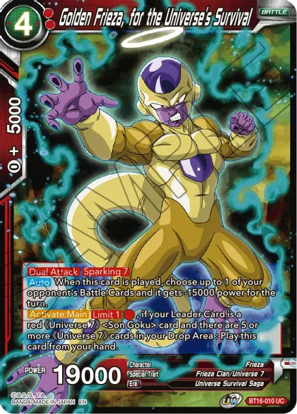 Golden Frieza, for the Universe's Survival (BT16-010) [Realm of the Gods] | Dragon's Lair Comics and Fantasy Houston TX