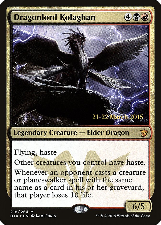 Dragonlord Kolaghan [Dragons of Tarkir Prerelease Promos] | Dragon's Lair Comics and Fantasy Houston TX