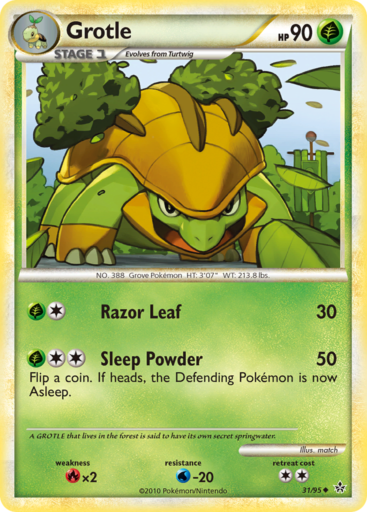 Grotle (31/95) [HeartGold & SoulSilver: Unleashed] | Dragon's Lair Comics and Fantasy Houston TX
