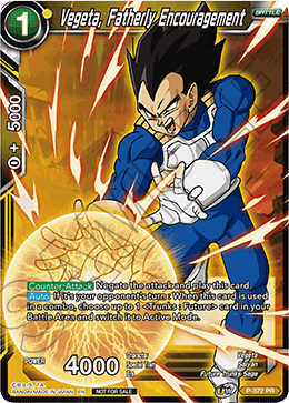 Vegeta, Fatherly Encouragement (Unison Warrior Series Boost Tournament Pack Vol. 7) (P-372) [Tournament Promotion Cards] | Dragon's Lair Comics and Fantasy Houston TX