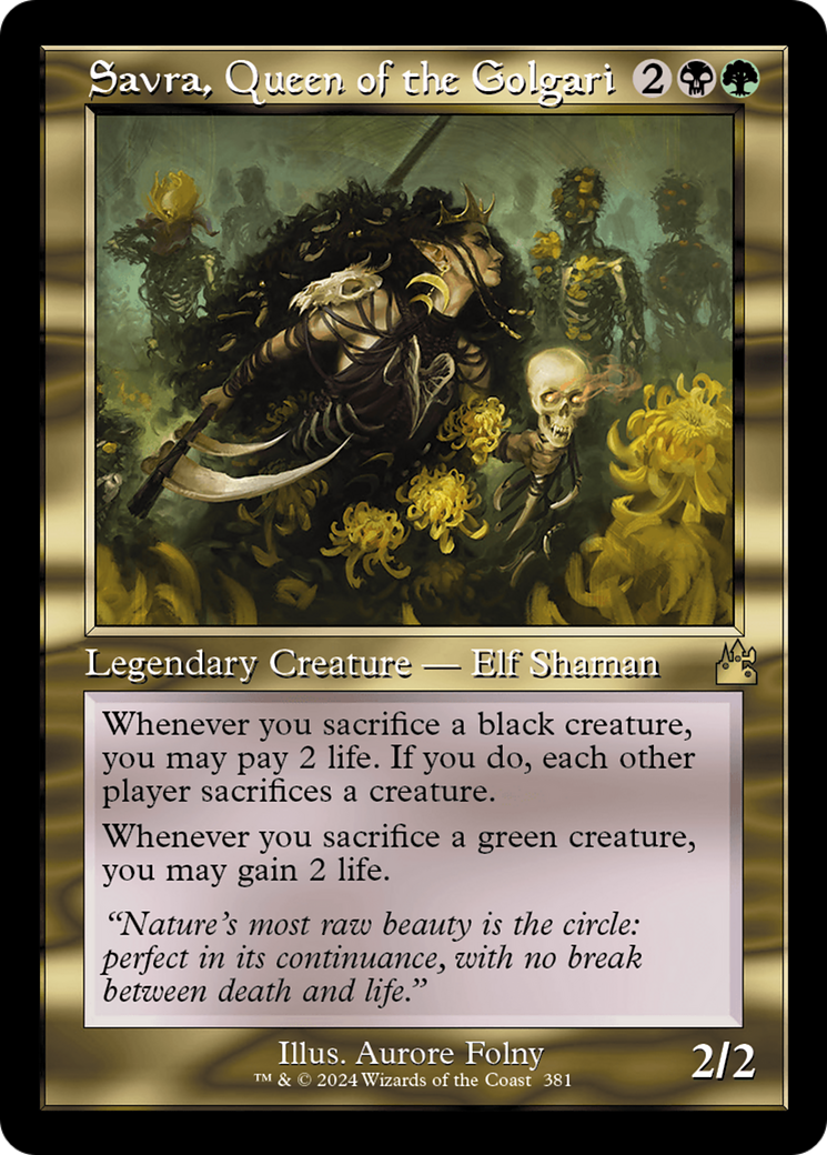 Savra, Queen of the Golgari (Retro Frame) [Ravnica Remastered] | Dragon's Lair Comics and Fantasy Houston TX