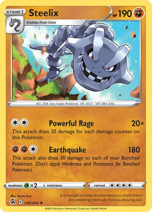Steelix (139/264) (Theme Deck Exclusive) [Sword & Shield: Fusion Strike] | Dragon's Lair Comics and Fantasy Houston TX