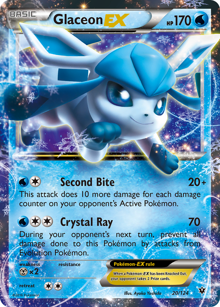 Glaceon EX (20/124) [XY: Fates Collide] | Dragon's Lair Comics and Fantasy Houston TX