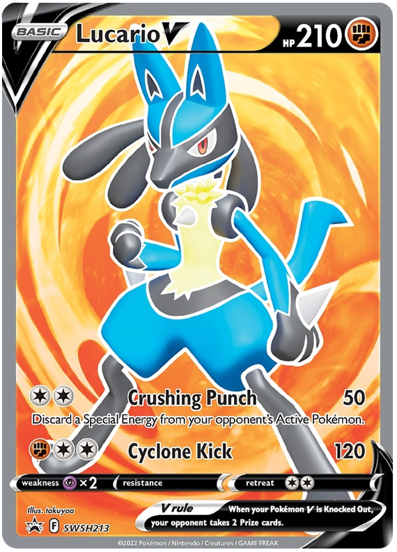 Lucario V (SWSH213) [Sword & Shield: Black Star Promos] | Dragon's Lair Comics and Fantasy Houston TX