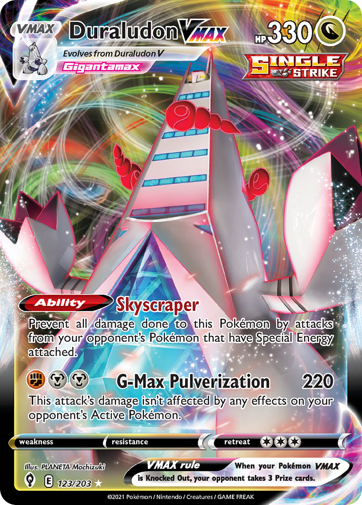 Duraludon VMAX (123/203) (Jumbo Card) [Sword & Shield: Evolving Skies] | Dragon's Lair Comics and Fantasy Houston TX
