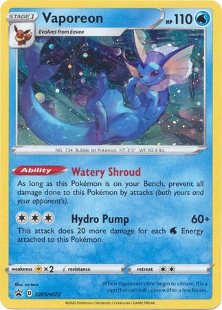 Vaporeon (SWSH072) [Sword & Shield: Black Star Promos] | Dragon's Lair Comics and Fantasy Houston TX