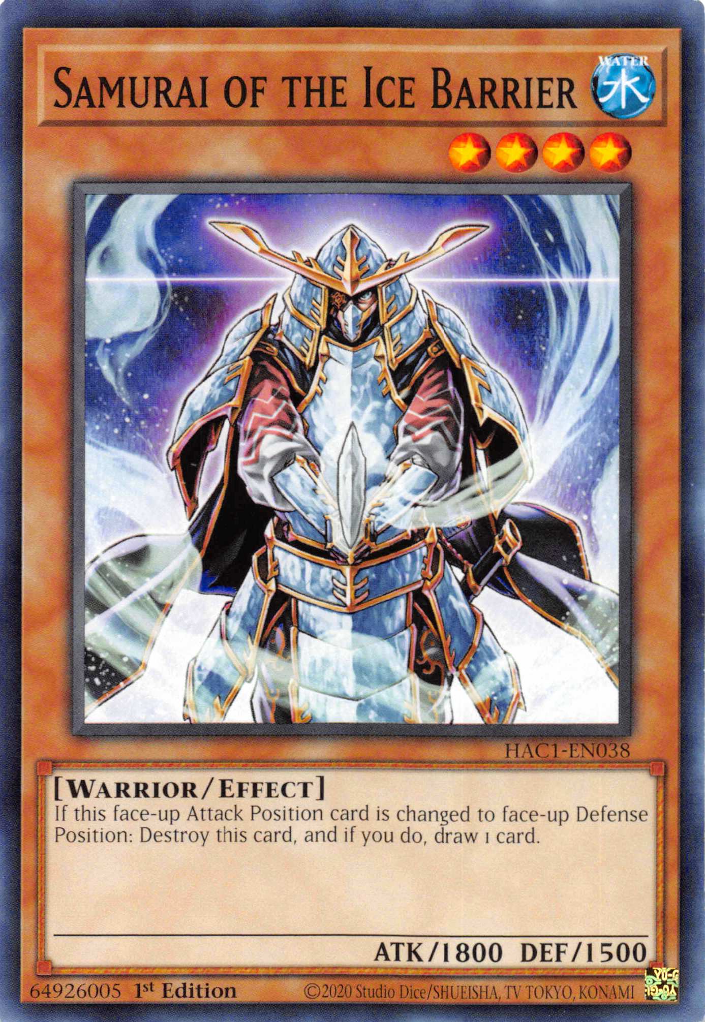 Samurai of the Ice Barrier (Duel Terminal) [HAC1-EN038] Parallel Rare | Dragon's Lair Comics and Fantasy Houston TX