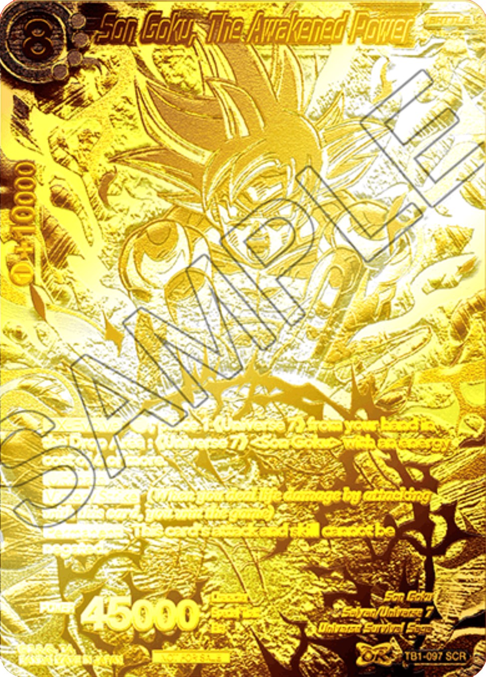 Son Goku, The Awakened Power (2021 World Championship) (Metal Gold Foil) (TB1-097) [Tournament Promotion Cards] | Dragon's Lair Comics and Fantasy Houston TX