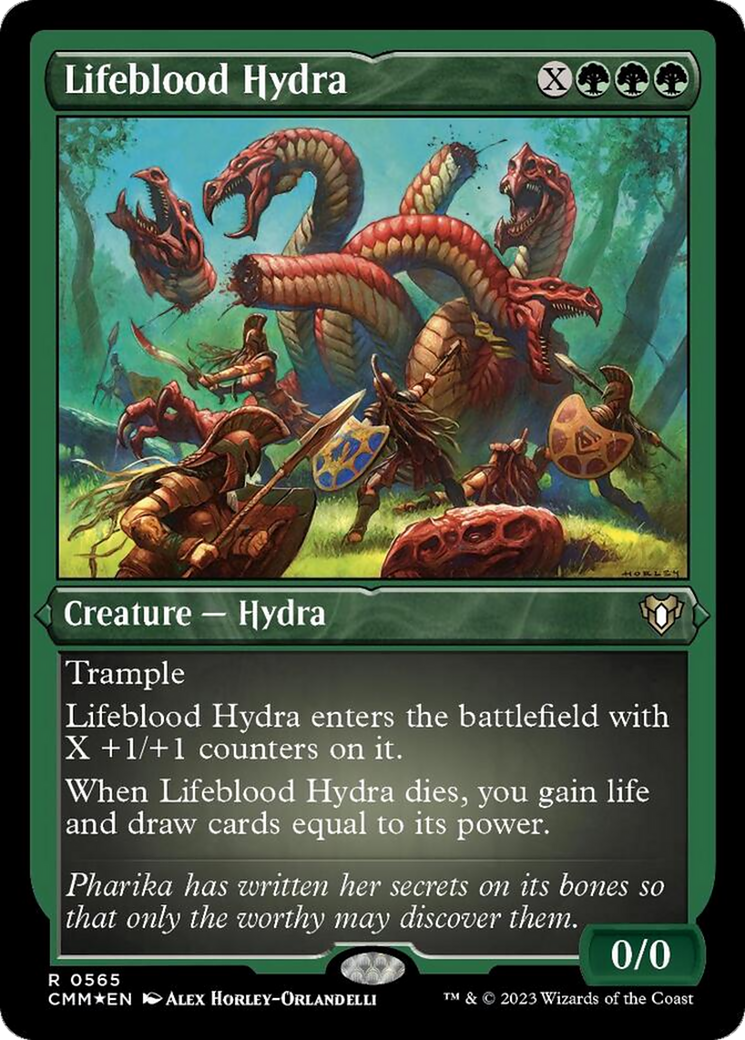Lifeblood Hydra (Foil Etched) [Commander Masters] | Dragon's Lair Comics and Fantasy Houston TX
