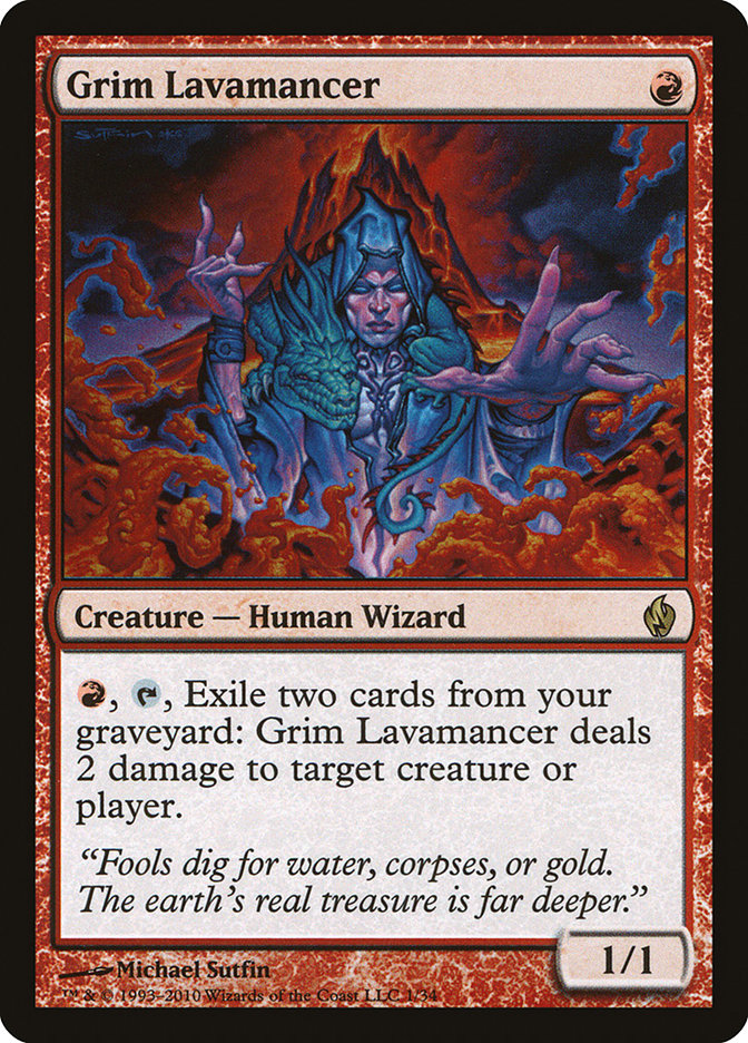 Grim Lavamancer [Premium Deck Series: Fire and Lightning] | Dragon's Lair Comics and Fantasy Houston TX