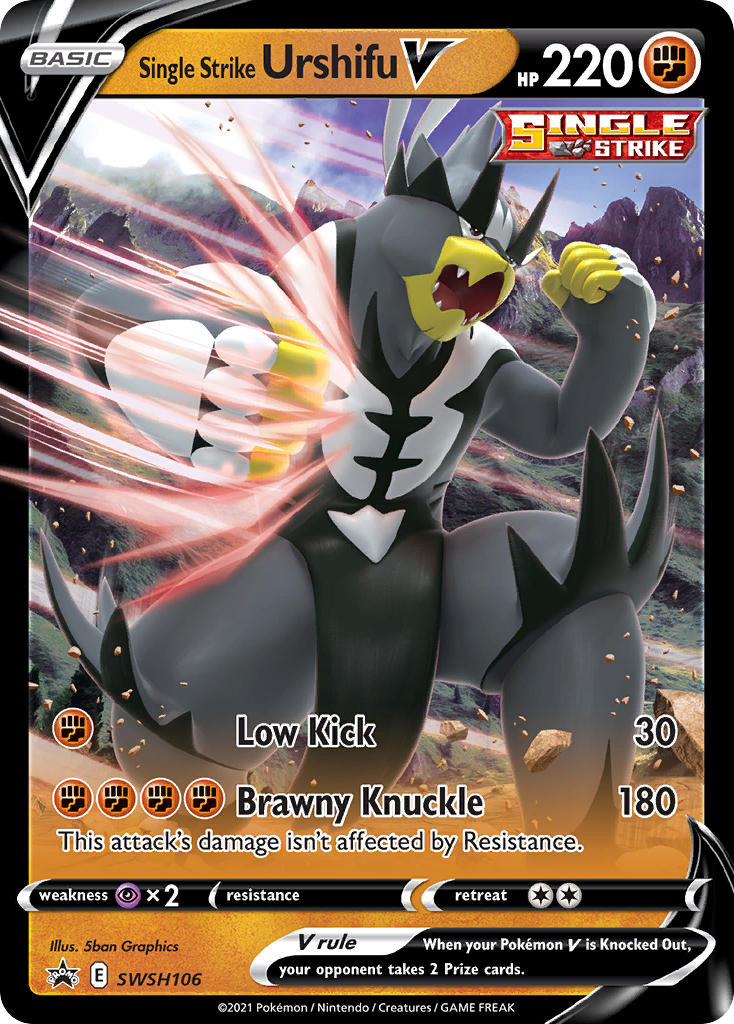 Single Strike Urshifu V (SWSH106) (Jumbo Card) [Sword & Shield: Black Star Promos] | Dragon's Lair Comics and Fantasy Houston TX