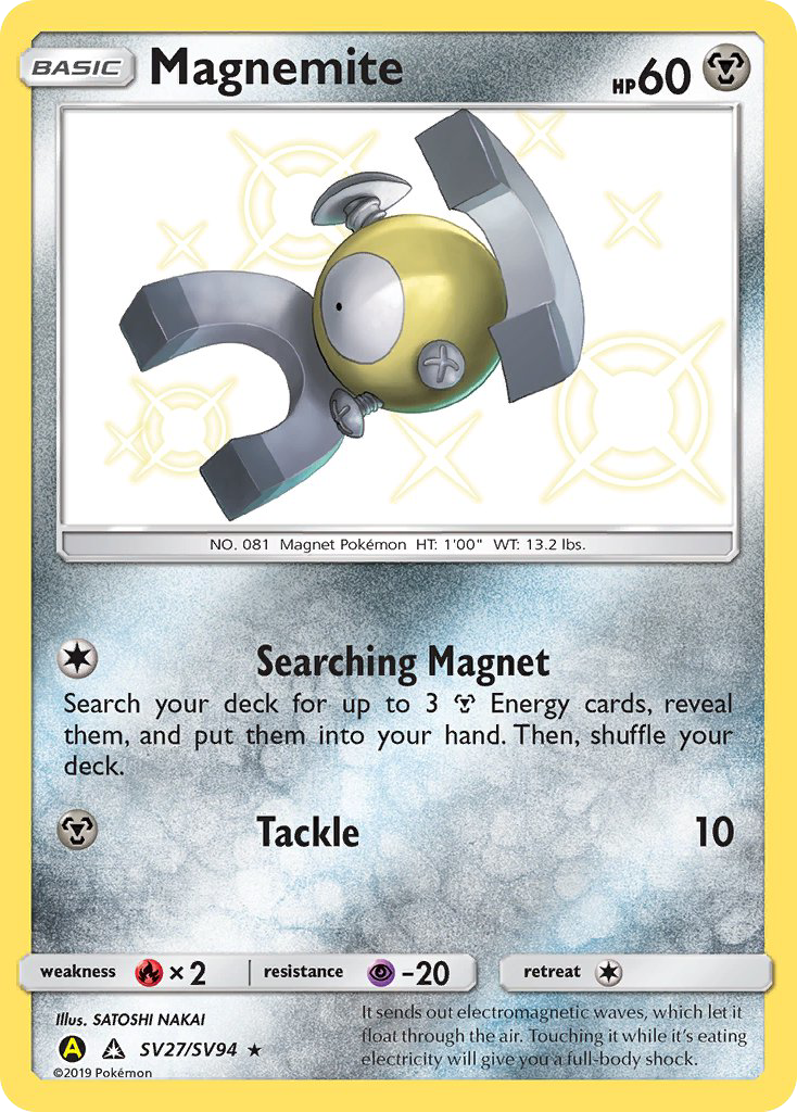 Magnemite (SV27/SV94) [Sun & Moon: Hidden Fates - Shiny Vault] | Dragon's Lair Comics and Fantasy Houston TX