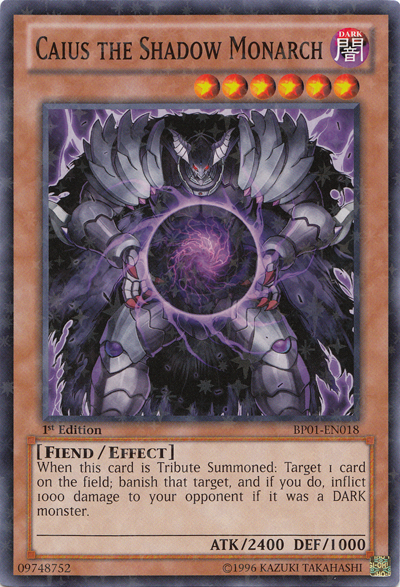 Caius the Shadow Monarch [BP01-EN018] Starfoil Rare | Dragon's Lair Comics and Fantasy Houston TX