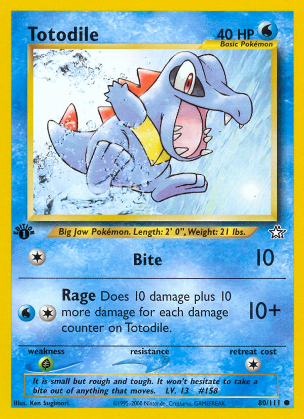 Totodile (80/111) [Neo Genesis 1st Edition] | Dragon's Lair Comics and Fantasy Houston TX